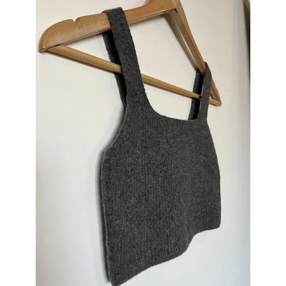 NWT Everlane Dark Gray Wool Blend Crop Tank Size XS - Picture 3 of 9